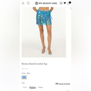 Blue Crochet Swim Coverup